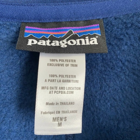 Patagonia Mens Better Sweater 1/4 Zip Pullover Size Medium Jacket Blue - Picture 2 of 4